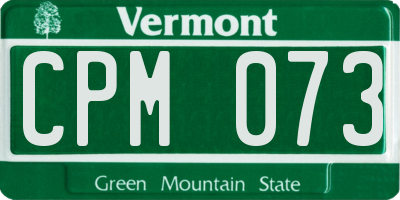 VT license plate CPM073