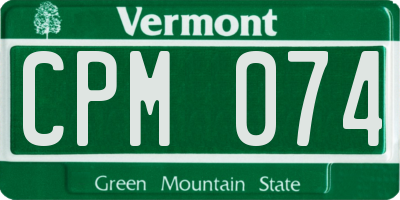 VT license plate CPM074