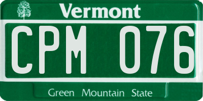 VT license plate CPM076