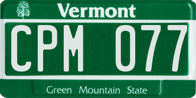VT license plate CPM077