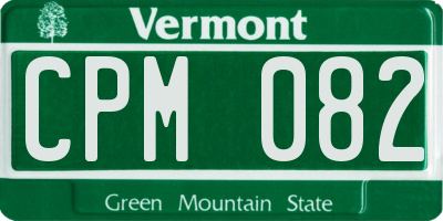 VT license plate CPM082