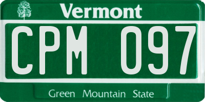 VT license plate CPM097
