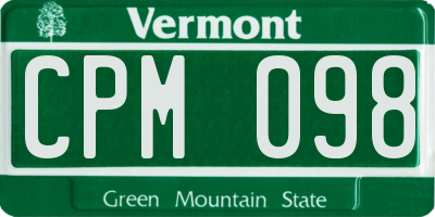 VT license plate CPM098