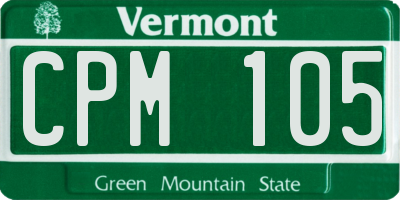 VT license plate CPM105