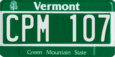 VT license plate CPM107