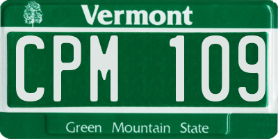 VT license plate CPM109