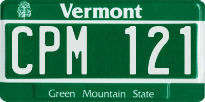 VT license plate CPM121