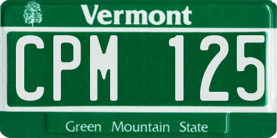 VT license plate CPM125