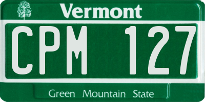 VT license plate CPM127