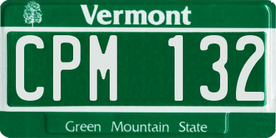 VT license plate CPM132