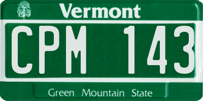 VT license plate CPM143