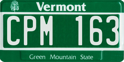 VT license plate CPM163