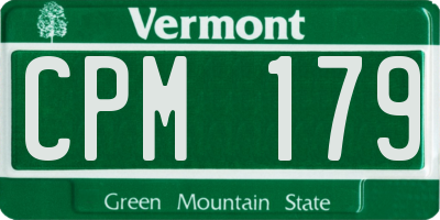 VT license plate CPM179