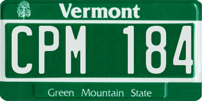 VT license plate CPM184