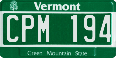 VT license plate CPM194