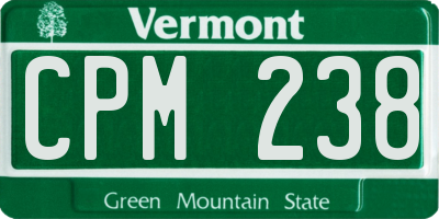 VT license plate CPM238