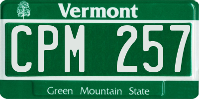 VT license plate CPM257