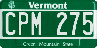 VT license plate CPM275