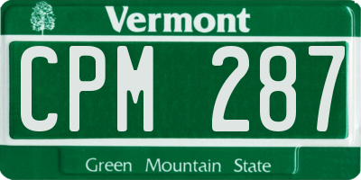 VT license plate CPM287