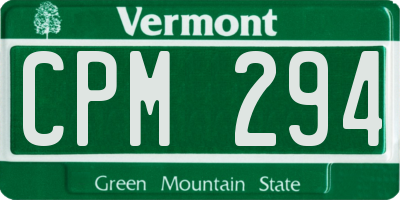VT license plate CPM294
