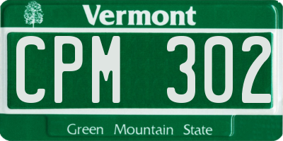 VT license plate CPM302