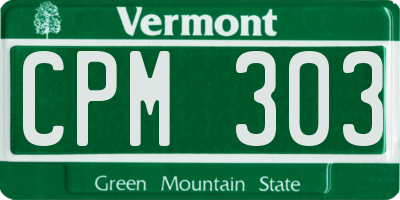 VT license plate CPM303
