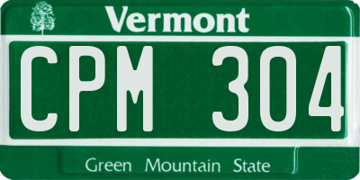 VT license plate CPM304