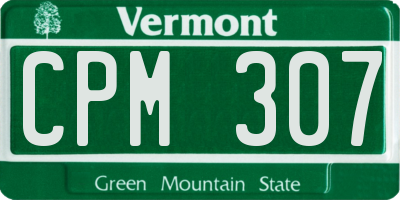 VT license plate CPM307