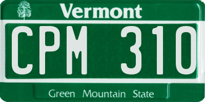 VT license plate CPM310