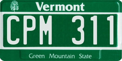 VT license plate CPM311