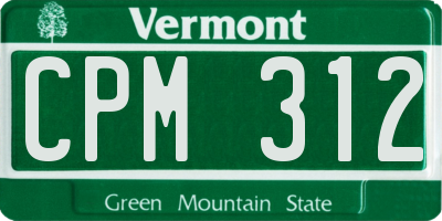 VT license plate CPM312