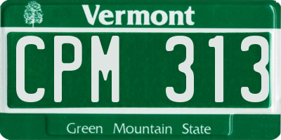 VT license plate CPM313