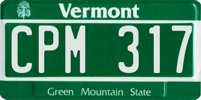 VT license plate CPM317