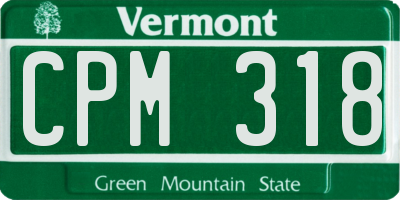 VT license plate CPM318