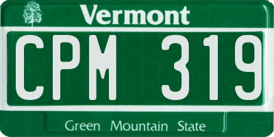 VT license plate CPM319