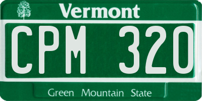 VT license plate CPM320
