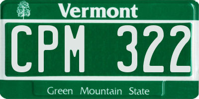 VT license plate CPM322