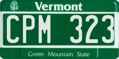 VT license plate CPM323