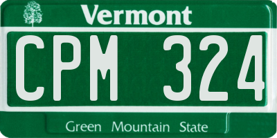 VT license plate CPM324