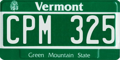 VT license plate CPM325