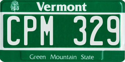 VT license plate CPM329