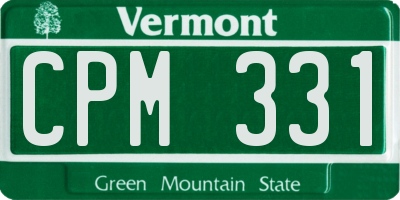 VT license plate CPM331