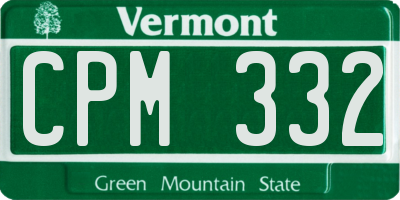 VT license plate CPM332