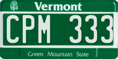 VT license plate CPM333