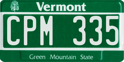VT license plate CPM335