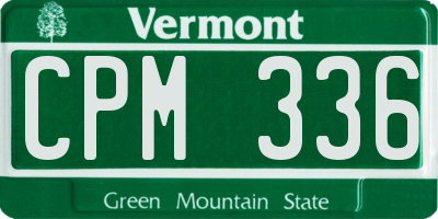 VT license plate CPM336