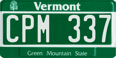 VT license plate CPM337
