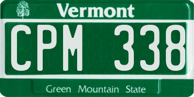 VT license plate CPM338