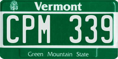 VT license plate CPM339