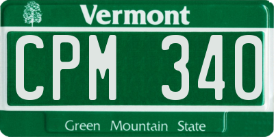 VT license plate CPM340